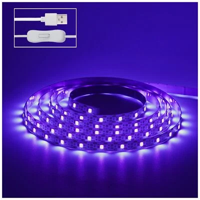 CICINY 6.6FT/2M LED Black Light Strip - 120 Units LED UV Wick 395-400nm, USB DC 5V