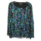 NWT Womens Size XL The Limited Multicolor Floral Watercolor Print Pleat Blouse