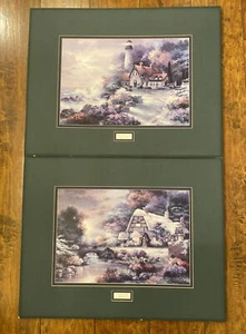 (2) James Lee Prints "Coastal Retreat" And "Quiet Getaway" Cottage Lighthouse - Picture 1 of 16