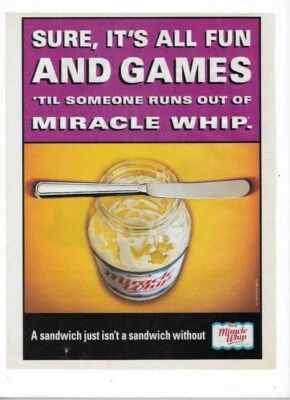 Kraft Miracle Whip & Savin Photocopiers 1999 Vintage Print Advertisements - Image 1 of 2