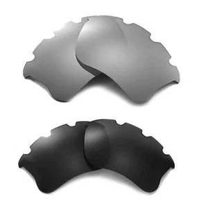 Dos pares de lentes polarizadas Walleva para chaqueta antiaérea Oakley XLJ - titanio + negro - Imagen 1 de 7