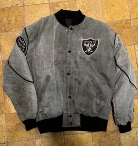 Vintage 1990's Los Angeles Raiders NWA Acid Wash Starter Jacket Size Small - Picture 1 of 13