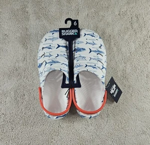 Rugged Shark Shark Week Clog Little & Big Boys Size 6 White Sharks New With Tags - Picture 1 of 9