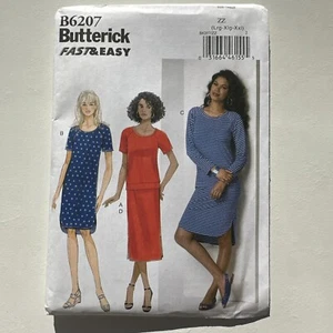 Butterick Sewing Pattern B6207 Dress Top Skirt Large-XXL Very Easy Uncut - Picture 1 of 4