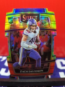 2021 PANINI SELECT ZACH DAVIDSON Yellow/Red Die-Cut Concourse RC Vikings Rookie