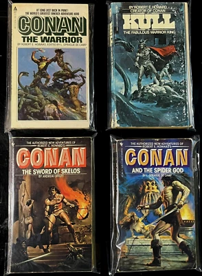 Vintage Paperback Lot CONAN Robert Howard KULL Warrior Skelos Spider Frazetta pb - Imagem 1 de 4
