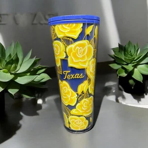 Starbucks Yellow Rose of Texas Plastic Venti 24oz Tumbler Cold Cup NO STRAW - Picture 1 of 13