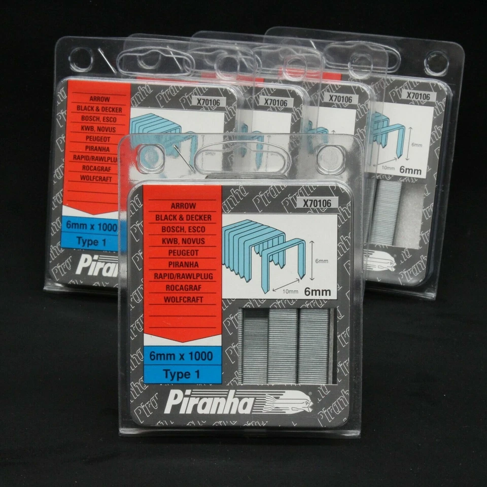 Agrafes Black & Decker X70106 Type 1 6Mm Flèche Bosch Esco Wolcraft (5 Paquets) - Photo 1/1