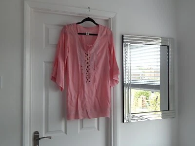 LAGACI LADIES PINK BLOUSE/TOP SZ SMALL UK8/10 EU36 US 4 COCKTAIL PARTY CRUISE - Image 1 of 4