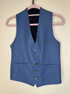 Pierre Cardin Men's Button-Up Sleeveless Blazer Size Medium Blue Black Vest - Picture 1 of 10