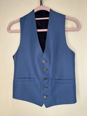 Pierre Cardin Men's Button-Up Sleeveless Blazer Size Medium Blue Black Vest - Image 1 of 4