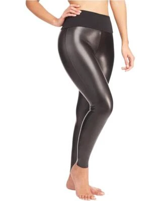 Red Hot by SPANX Women’s Leather Look Shaping Leggings Black - Image 1 of 2
