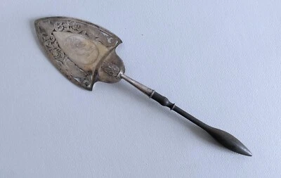 Antica Pala Da Pesce IN Argento Openwork Finemente Cesellato - Immagine 1 di 4