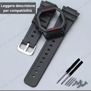 Per Casio g-shock dw-5600 gw b5600 Lunetta Cinturino Compatibile Nero Rosso - Imagen 1 de 3