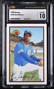 Ken Griffey Jr 1989 Bowman Rookie #220 - Seattle Mariners RC - CGC 10 - Picture 1 of 2