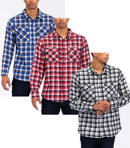 Mens Plaid Flannel Shirts for Mens Chest Pocket Casual Up to 3XL US Regular fit - Picture 1 of 10