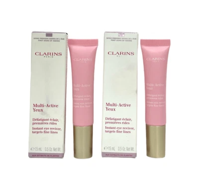 Clarins Multi Active Yeux Instant Eye Reviver (15 мл / 0,5 унц) НОВЫЙ; ЛОТ ИЗ 2 - Изображение 1 из 3