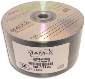 50-Pak MAM-A (Mitsui) DIGITAL-AUDIO CDR-DA Logo-top 80-Min CD-R's, #11121 - Picture 1 of 2