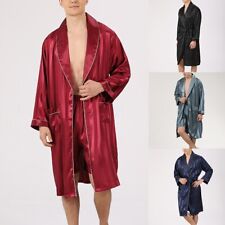 Mens Silk Pajamas Set Classic Solid Color Nightwear for a Relaxing Night