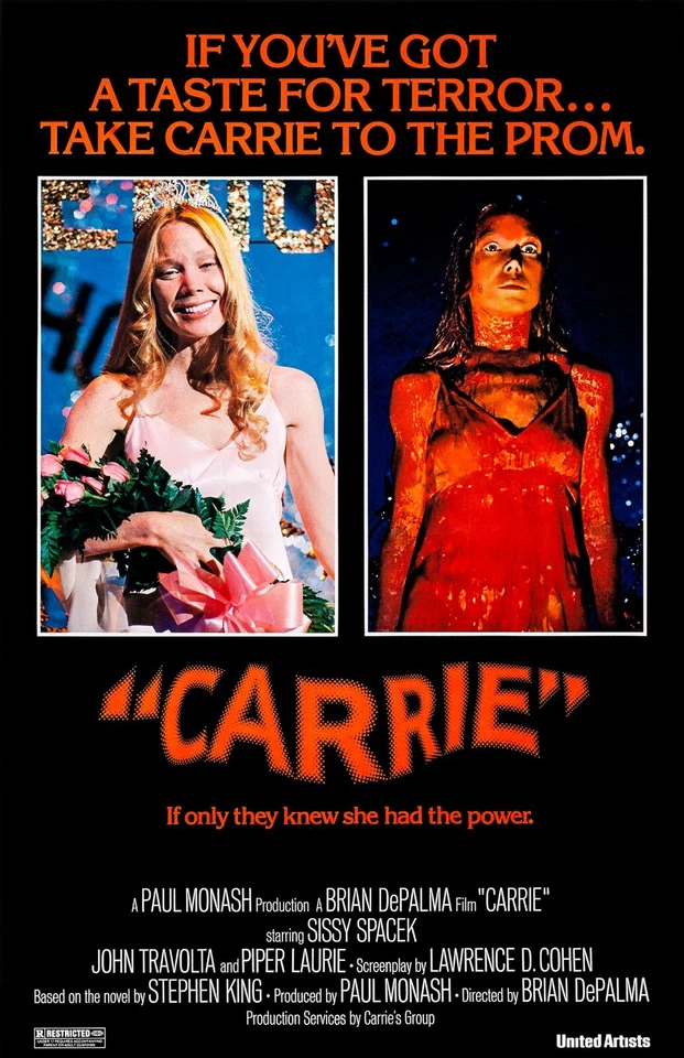 Carrie movie poster - Sissy Spacek, Brian De Palma - 11" x 17"- Classic Horror