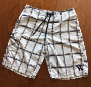 HURLEY Men’s Board Short (32W?) Light Blue with Blue Gold Windowpane Check EUC! - Picture 1 of 8