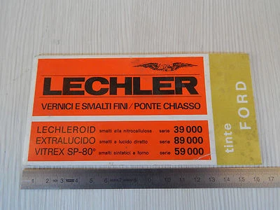 TABELLA COLORI ORIGINALE VINTAGE LECHLER FORD  - Immagine 1 di 4