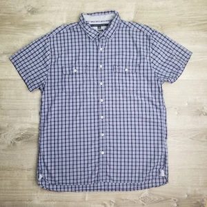 Camisa para hombre Tommy Hilfiger de ajuste personalizado azul a cuadros con botones talla XXL - Imagen 1 de 9