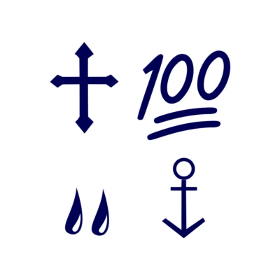 INKING HOUSE 4 x Gefängnis Tattoo Semi Permanent Tattoo Wasserdicht Hält 1 - 2 Wochen Träne Tropfen