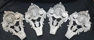 Set of 5 Victorian Architectural Salvage Cast Aluminum Garden Wall Plaques - Picture 1 of 12