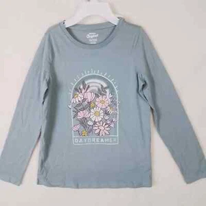 Oshkosh Long Sleeve Cotton T-Shirt Girl's Size 14 Green w/ Garden Theme - Picture 1 of 10