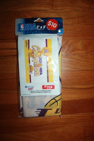 New Sealed Los Angeles Lakers flag 3'x 5' Flag 2010 Championship Kobe Bryant Cover
