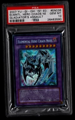 Elemental Hero Chaos Neos Yugioh 2007 GLAS-EN036 Secret Rare 1st Edition PSA 10 - Image 1 of 2