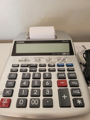 Canon P23-DHV-3 Printing Calculator With Cord And Instructions - Image 1 of 2