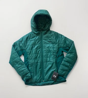 Jaqueta híbrida Under Armour Active verde tempestade isolada com capuz feminina tamanhos P M - Imagem 1 de 4