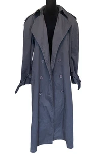 British Mist Women Dark Gray Collared Long Sleeve Rain Trench Coat Size 12 - Picture 1 of 7