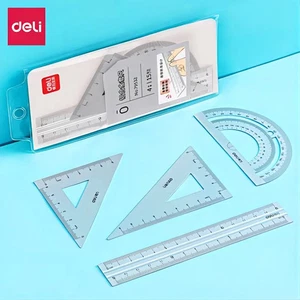 Deli Student Stationery Set,Triangle Ruler,Straight Ruler,Grid Ruler,Angle - Picture 1 of 7
