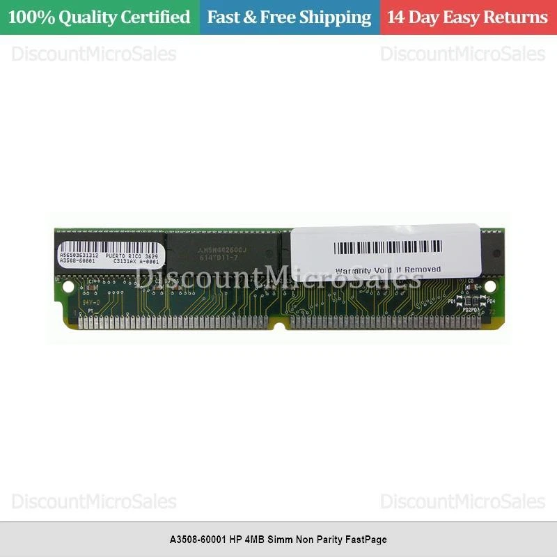 A3508-60001 HP 4MB Simm Non Parity FastPage - Image 1 of 1