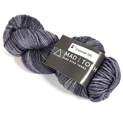 MADELINETOSH TOSH DK HAND DYED MERINO WOOL YARN CHARCOAL 225 yds 1 SKEIN - Image 1 of 4