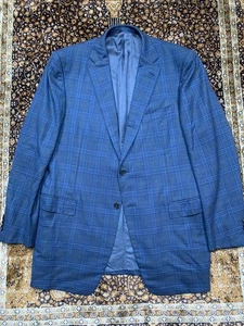 Ermenegildo Zegna Trofeo Jacket Sport Coat 2-button Blue Checks Mens 56L 46L US - Picture 1 of 21