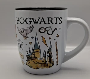 Hogwarts Coffee Mug Harry Potter Icons Extra Large 25oz White Stoneware Sorcerer - Picture 1 of 6