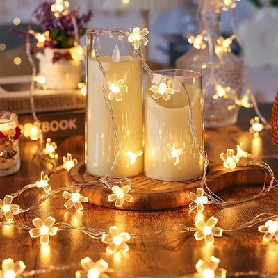 Cute Fairy Flower String Lights Decor, Battery Operated  USB Plug in 10ft 30 ... - Image 1 of 4