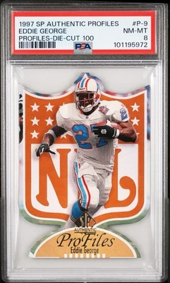 1997 SP Authentic Eddie George #P-9  Profiles Die-Cut /100 PSA 8 - Image 1 of 2