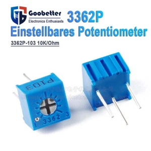 10 Stück Präzise Potentiometer 3362P-103 10kΩ Glas-Oberfläche Trimmpotentiometer - Picture 1 of 6