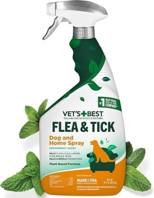 Vet's Best Flea and Tick Home Spray Flea Treatment for Dogs 32oz.  Fast Shipping - Image 1 of 4