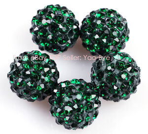 10mm Sparkle Clay Rhinestone CZ Crystal Pave Disco Ball Beads 10 Pcs Wholesale