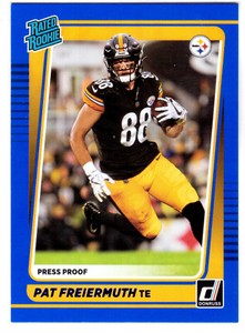 2021 PANINI DONRUSS #281 PAT FREIERMUTH BLUE PRESS PROOF ROOKIE
