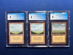 MTG Beta Set all 3 Plains Versions All CGC 9's All Mint 1993 - Picture 1 of 2