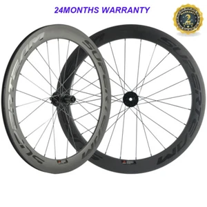 700C 38 50 60 88mm Carbon Disc Brake Wheelset Thru Axle/QR Road Bicycle Wheels - Picture 1 of 11