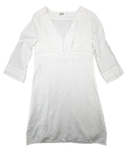 Athleta Ladies Small White Linen  V-neck  1/4" Zip Lined Summer Dress - Picture 1 of 13