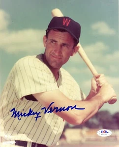 Mickey Vernon autographed signed 8x10 photo MLB Washington Senators PSA COA - Picture 1 of 1